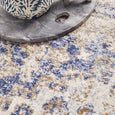 Textured detail of the Hunter Ocean Rug styled with coastal-inspired décor and warm neutral accessories