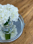 Hydrangea in Sphere Vase 23cm White