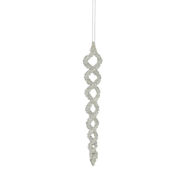 Icicle Twist Ornament Glass  Clear