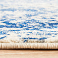 Close-up of soft 10mm polypropylene pile on Isla White Navy Round Rug