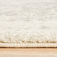 Side profile of the Isla White Silver Rug showing the plush 10mm polypropylene pile