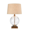 Ivy Small Antique Brass And Glass With Natural Linen Shade