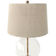 Ivy Small Antique Brass And Glass With Natural Linen Shade