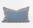 Kauri Embroidery Blue Lumbar Cushion