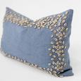 Kauri Embroidery Blue Lumbar Cushion