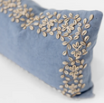 Kauri Embroidery Blue Lumbar Cushion