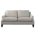 Knightsbridge 2.5 Seater Sofa in natural linen with white piping and tailored seat and back cushions.