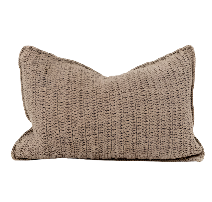 Crochet Natural Lumbar Cushion