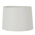 Large ivory linen drum lamp shade with a timeless tapered silhouette for Hamptons and coastal interiors.