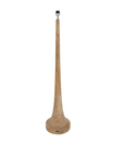Elegant solid wood Large Lancia floor lamp with tapered base and natural linen shade