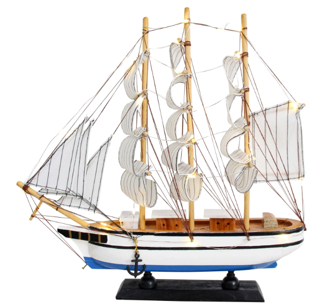LED Coastal Sailing Ship Ornament 31cm