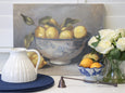 Lemons In Blue Bowl Canvas