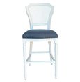 Lilian White Barstool Navy Linen