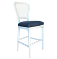 Lilian White Barstool Navy Linen