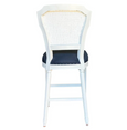 Lilian White Barstool Navy Linen