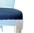 Lilian White Barstool Navy Linen