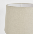 Close-up of the Linen Drum Lamp Shade Medium highlighting the premium natural linen texture and neutral beige finish.