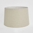 Medium natural linen drum lamp shade with a classic tapered silhouette for Hamptons, coastal and classic interiors.