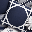 Linen Newport Navy Cushion 55cm - Hamptons Style