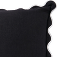 Linen Scallop Black Cushion