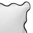 Linen Scallop Blanc Lumbar Cushion
