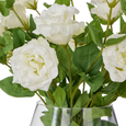 Detailed view of white lisianthus petals realistic artificial floral