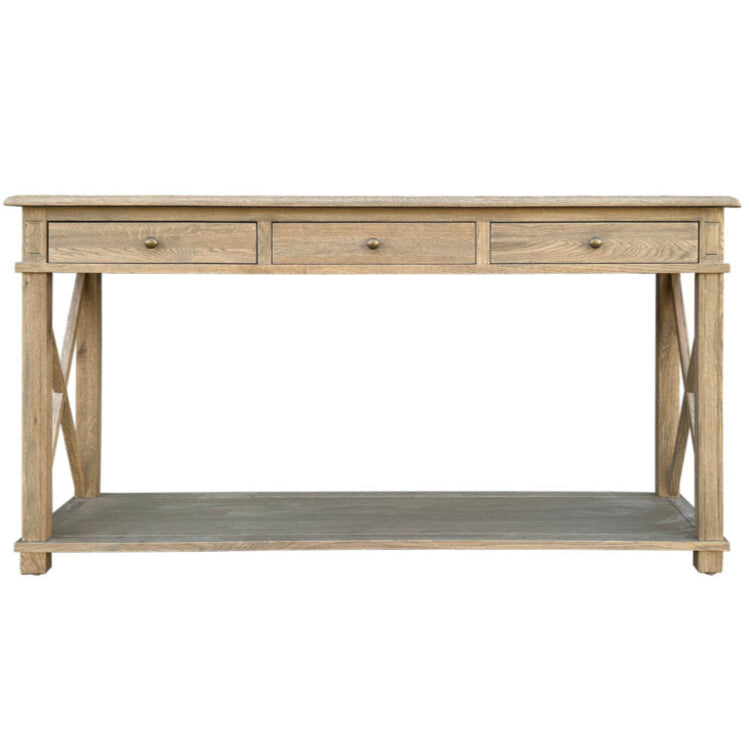 Long Island Console Weathered Oak 150cm