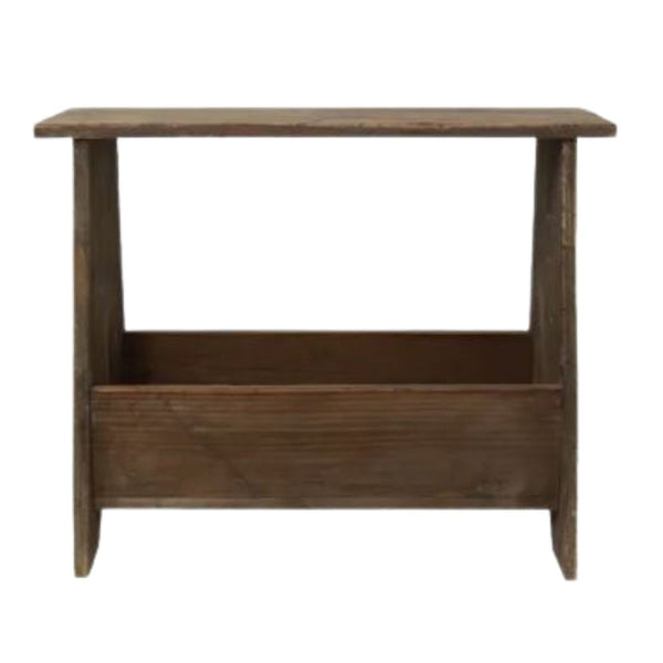 Rustic Magazine Holder Stool
