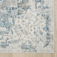 Close-up of Marlowe Porcelain Rug showing the luxurious 12mm textured pile in ivory, porcelain blue and pale grey.
