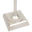 Antique silver base detail of Mia Floor Lamp with square pedestal design
