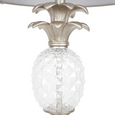 Close-up of faceted glass pineapple detail on Mia Floor Lamp Antique Silver