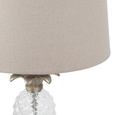 Linen-look tapered drum shade on Mia Floor Lamp Antique Silver