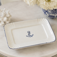 Nantucket Trinket Plate featuring a  coastal ceramic designs of a  Mariner's Anchor