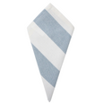Napkin Chambray Blue Bold Stripe in blue and white striped cotton, folded to show the classic coastal design.