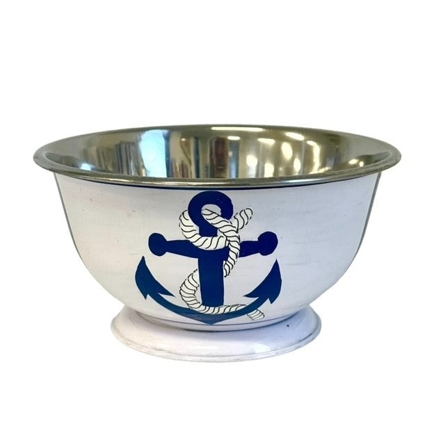 Navy Anchor Stripe Snack Bowls Set of 2 with product details visible