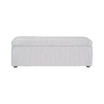 Newport Storage Ottoman White & Blue Pin Stripe