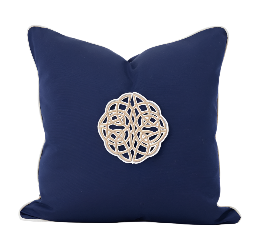 Outdoor Celtic Knot Navy Lounge Cushion 55cm