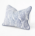 Paisley Silk Blue Medium Lumbar Cushion