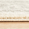 Side profile detail of the Parker White Rug showing the plush 10mm polypropylene pile