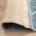 Backing and woven construction detail of Patio Blue Outdoor Runner