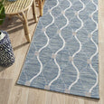 Patio Blue Outdoor Runner styled in a coastal covered outdoor living area