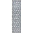 Patio Blue Outdoor Runner with blue and white geometric pattern