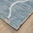 Close-up of durable polypropylene weave on Patio Blue Outdoor Runner