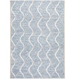 Patio Rug Blue featuring a soft coastal lattice pattern in blue and ivory tones for indoor and outdoor styling