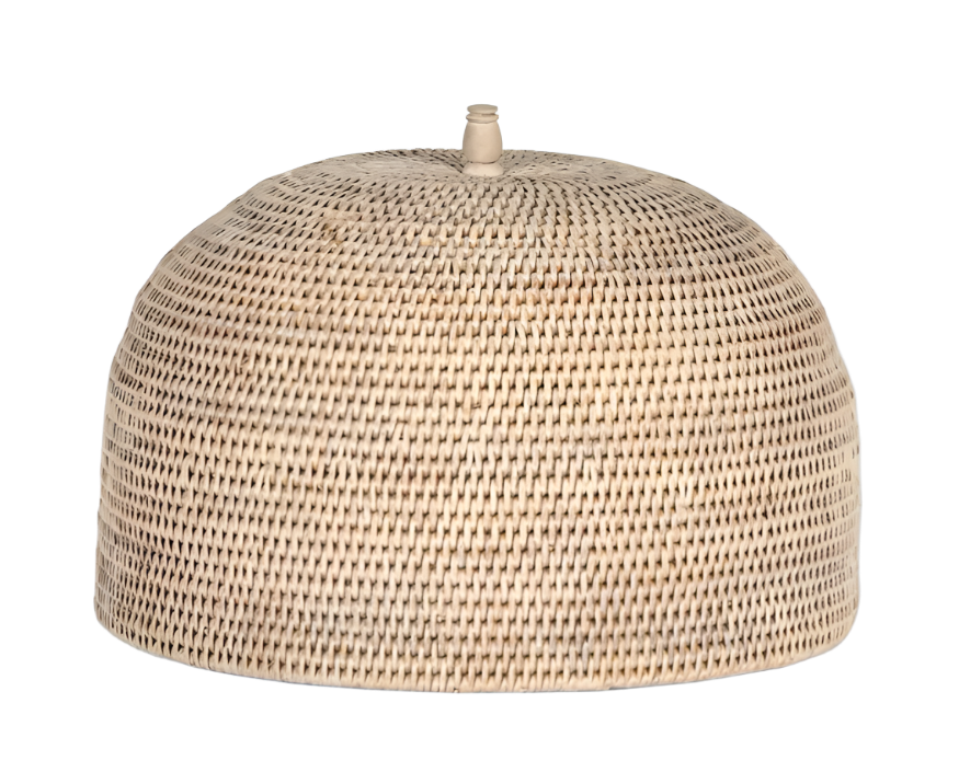 Paume Rattan Food Cover Whitewash