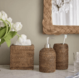 Paume Rattan Square Tissue Box Antique Brown - Hamptons Style