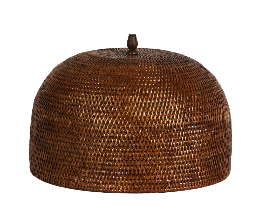 Paume Rattan Food Cover Antique Brown