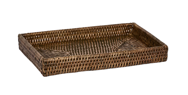 Paume Rattan Tidy Tray Antique Brown