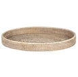 Paume Rattan Oval Tray White Wash