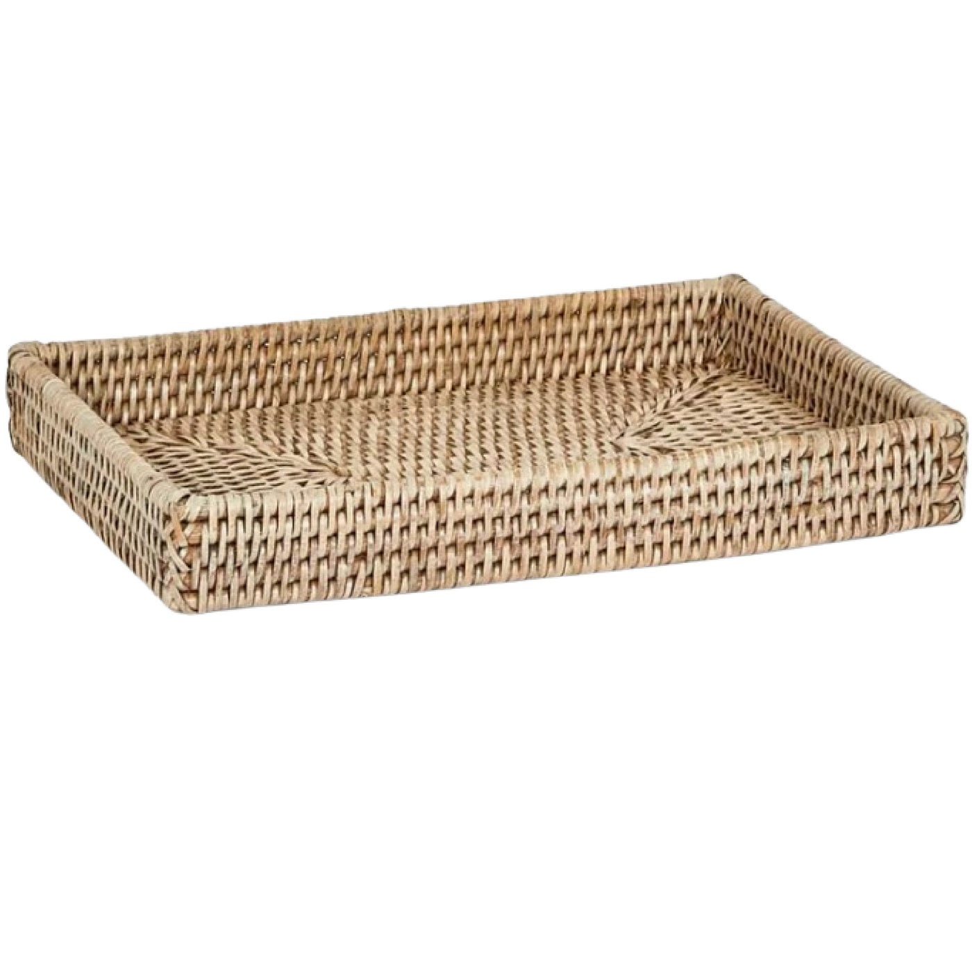 Paume Rattan Tidy Tray Whitewash